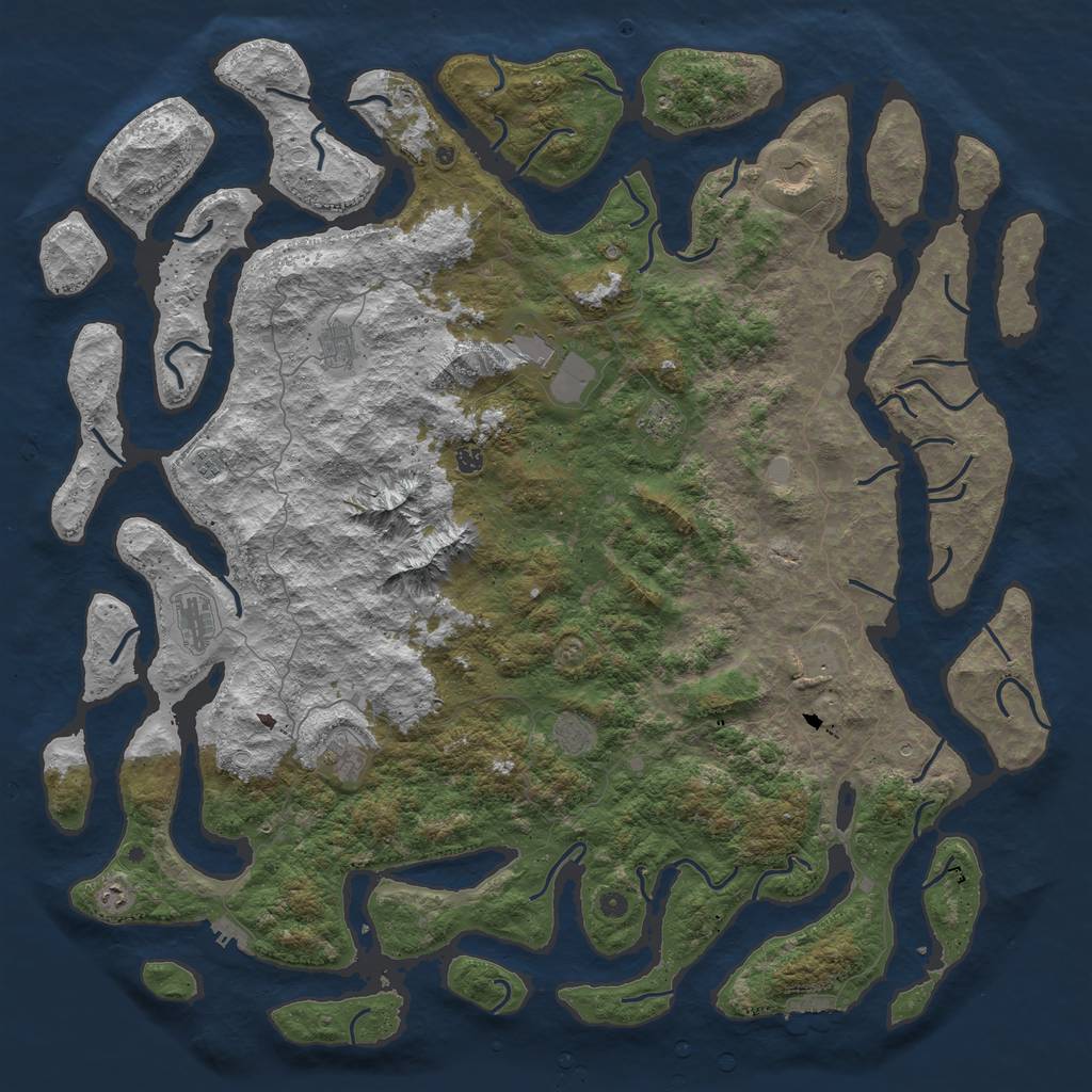 Rust Map: Procedural Map, Size: 6000, Seed: 4812, 19 Monuments