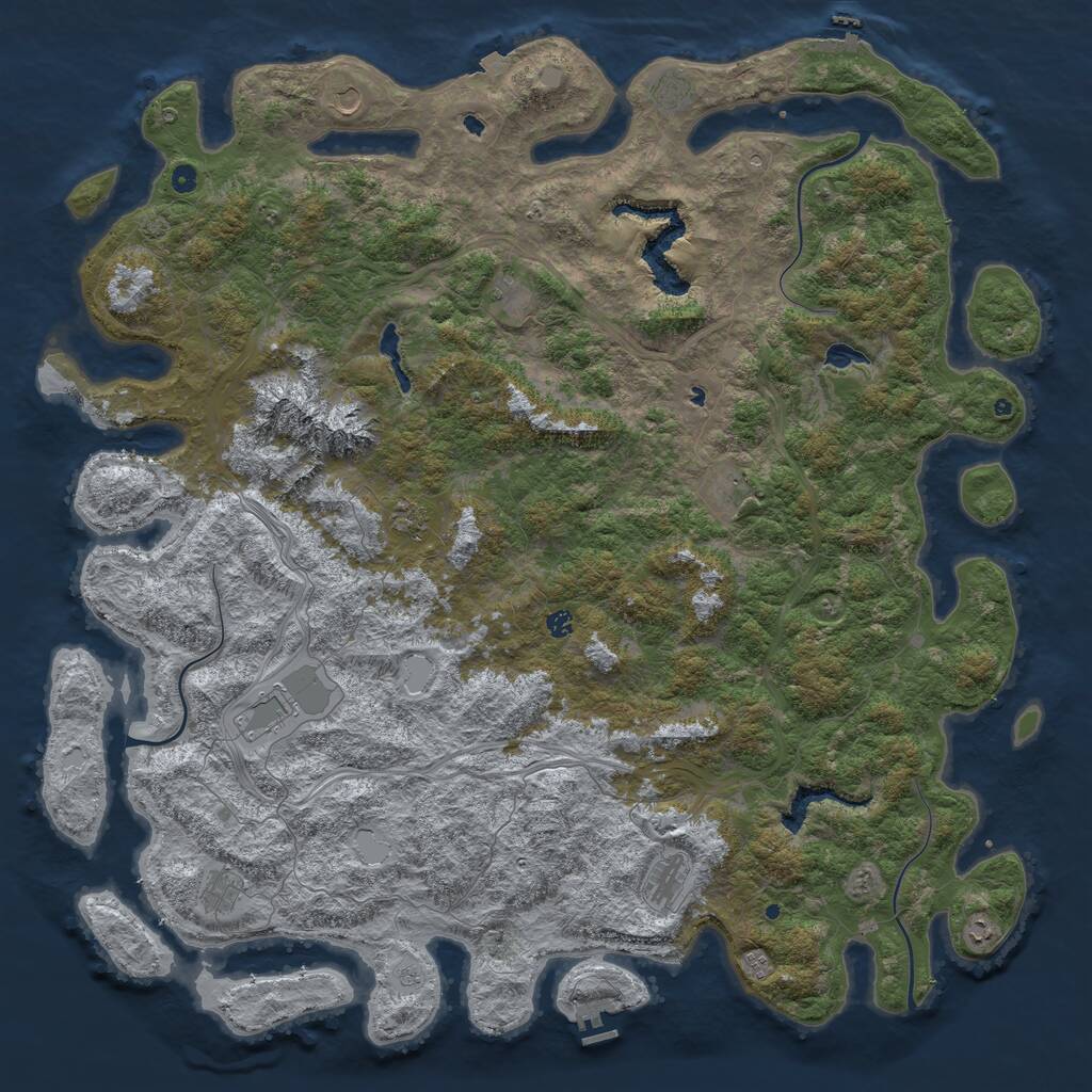 Rust Map: Procedural Map, Size: 6000, Seed: 1004812, 17 Monuments