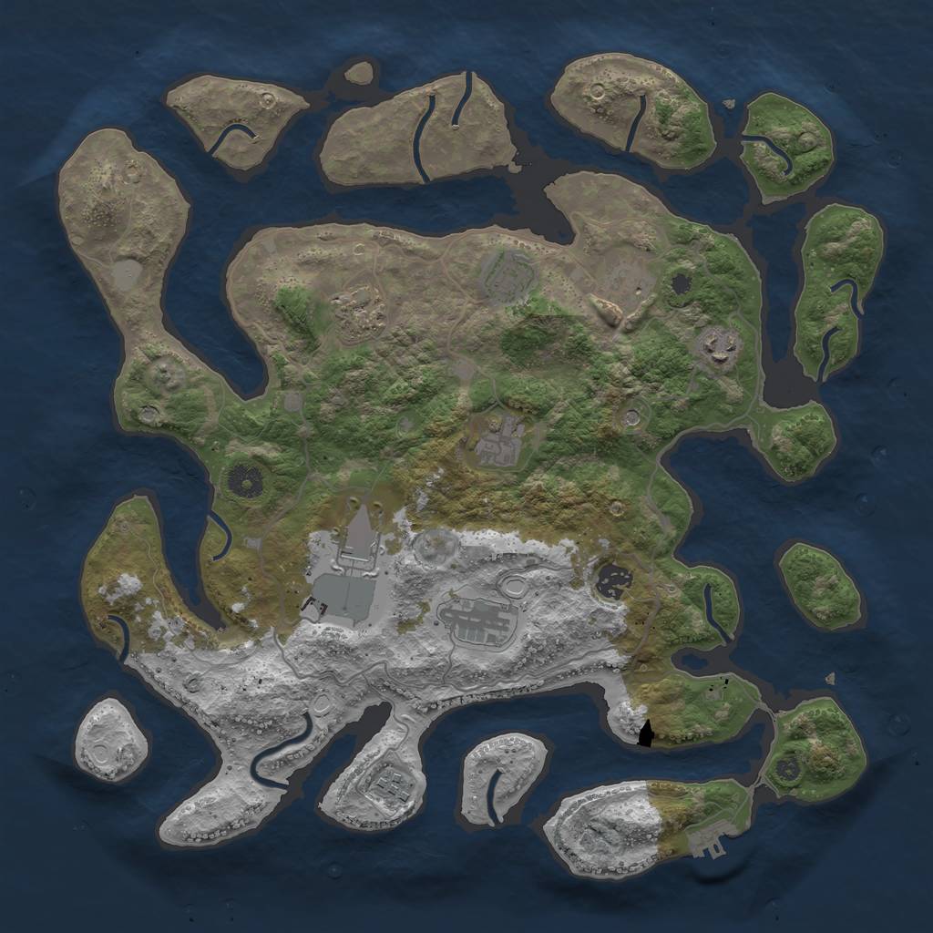 Rust Map: Procedural Map, Size: 4000, Seed: 1947280613, 16 Monuments