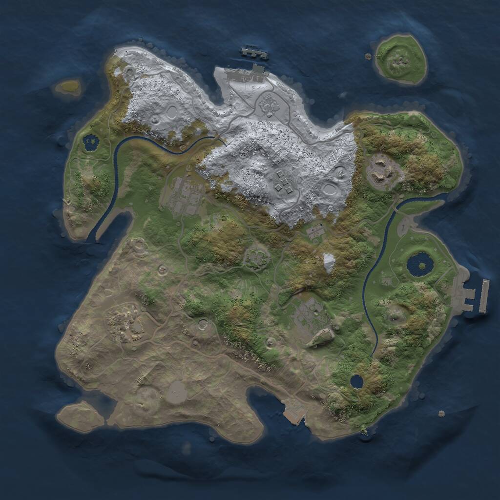 Rust Map: Procedural Map, Size: 3000, Seed: 139688595, 11 Monuments