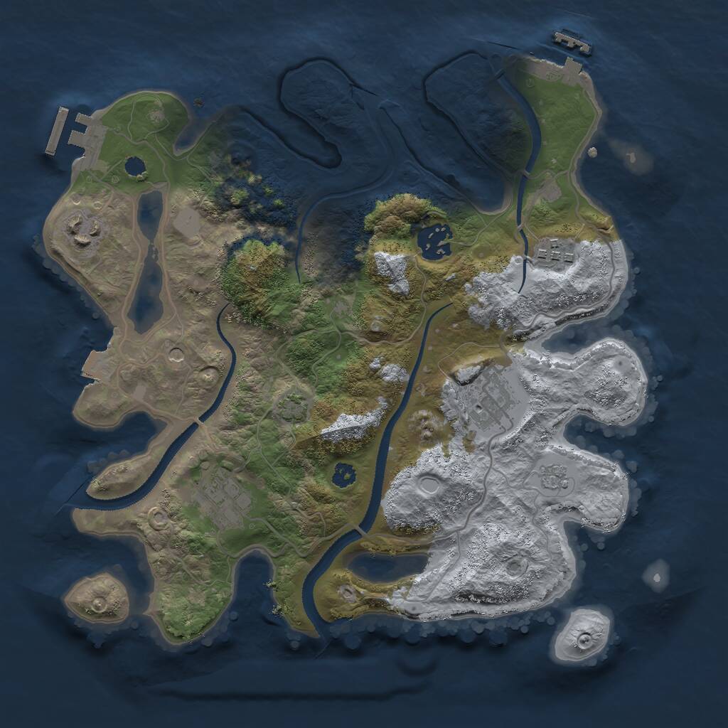 Rust Map: Procedural Map, Size: 3000, Seed: 230219, 11 Monuments