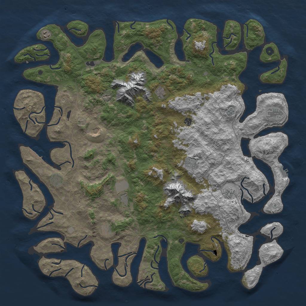 Rust Map: Procedural Map, Size: 6000, Seed: 4000000, 19 Monuments