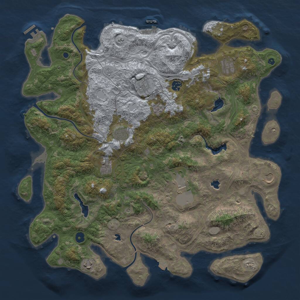 Rust Map: Procedural Map, Size: 4500, Seed: 93726990, 15 Monuments
