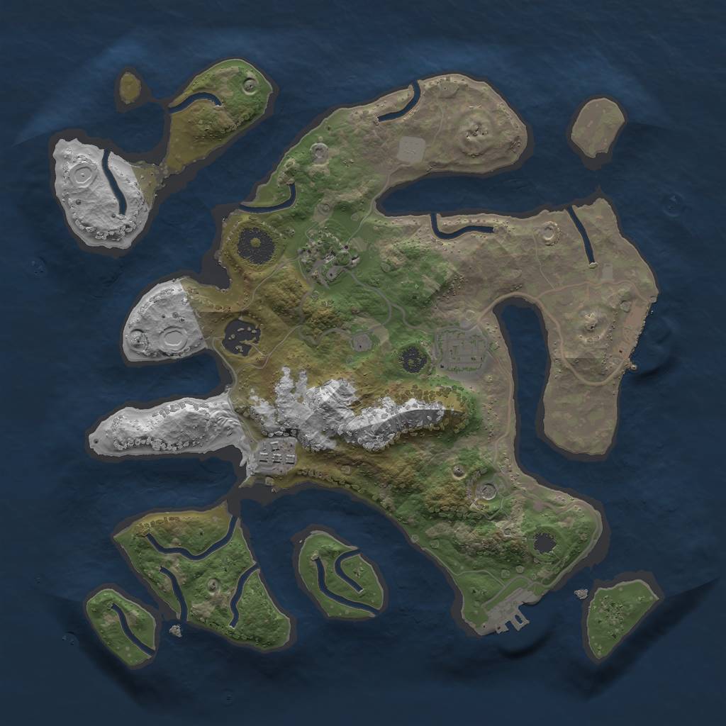 Rust Map: Procedural Map, Size: 3000, Seed: 155469, 12 Monuments