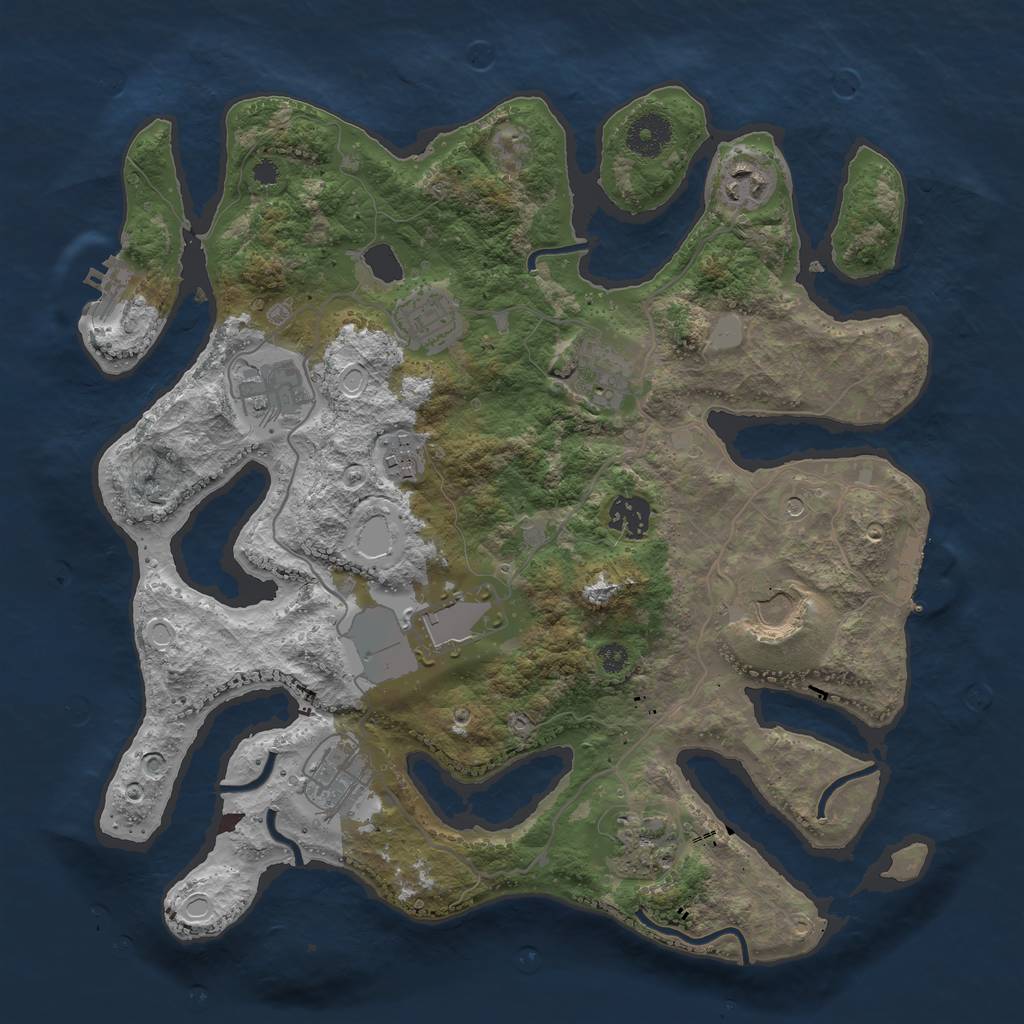 Rust Map: Procedural Map, Size: 3550, Seed: 561572, 18 Monuments