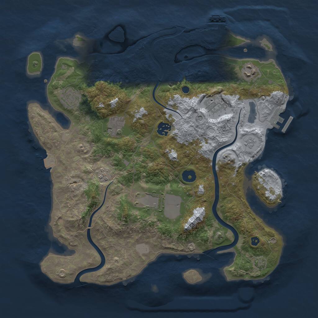 Rust Map: Procedural Map, Size: 3550, Seed: 418004, 13 Monuments