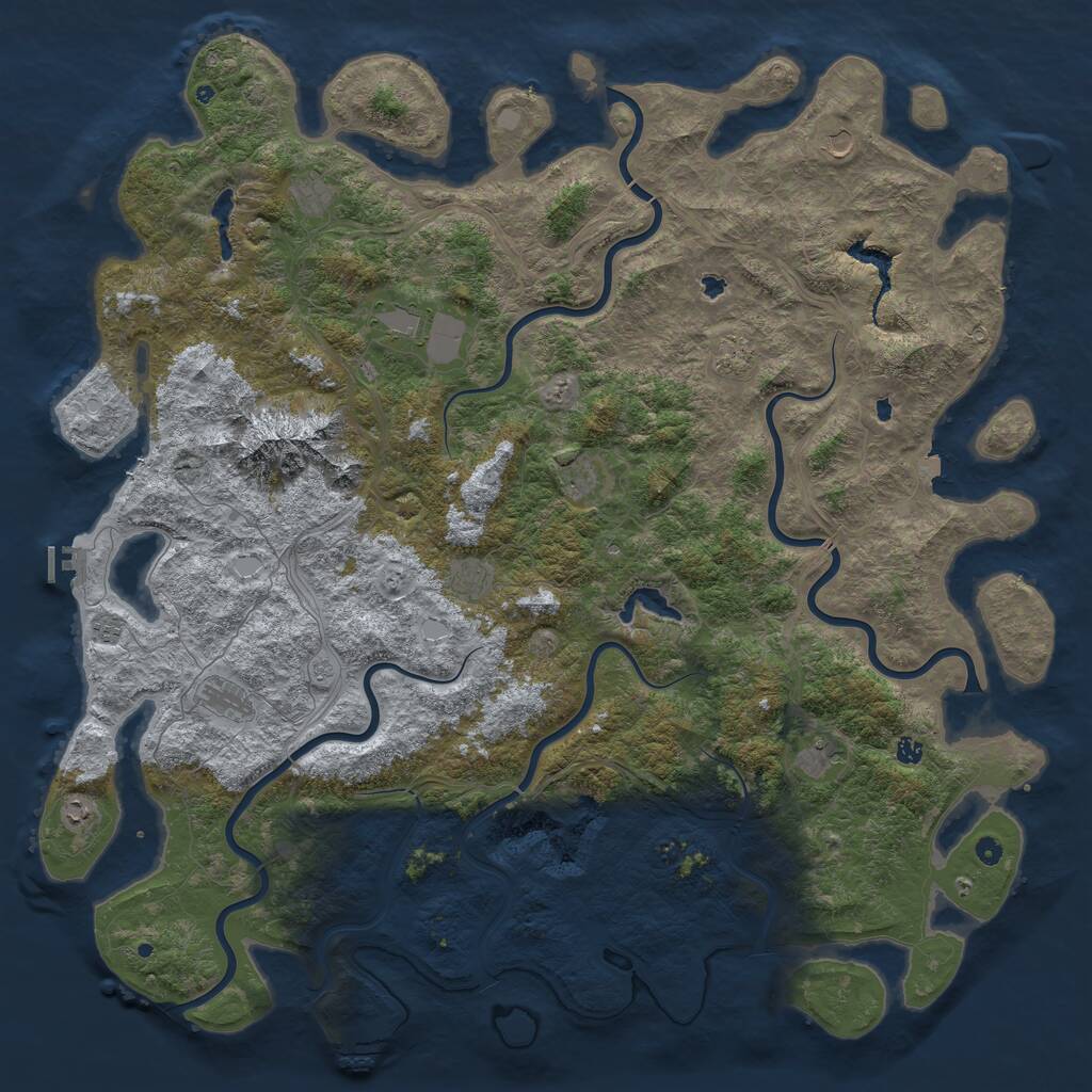 Rust Map: Procedural Map, Size: 6000, Seed: 7000001, 17 Monuments
