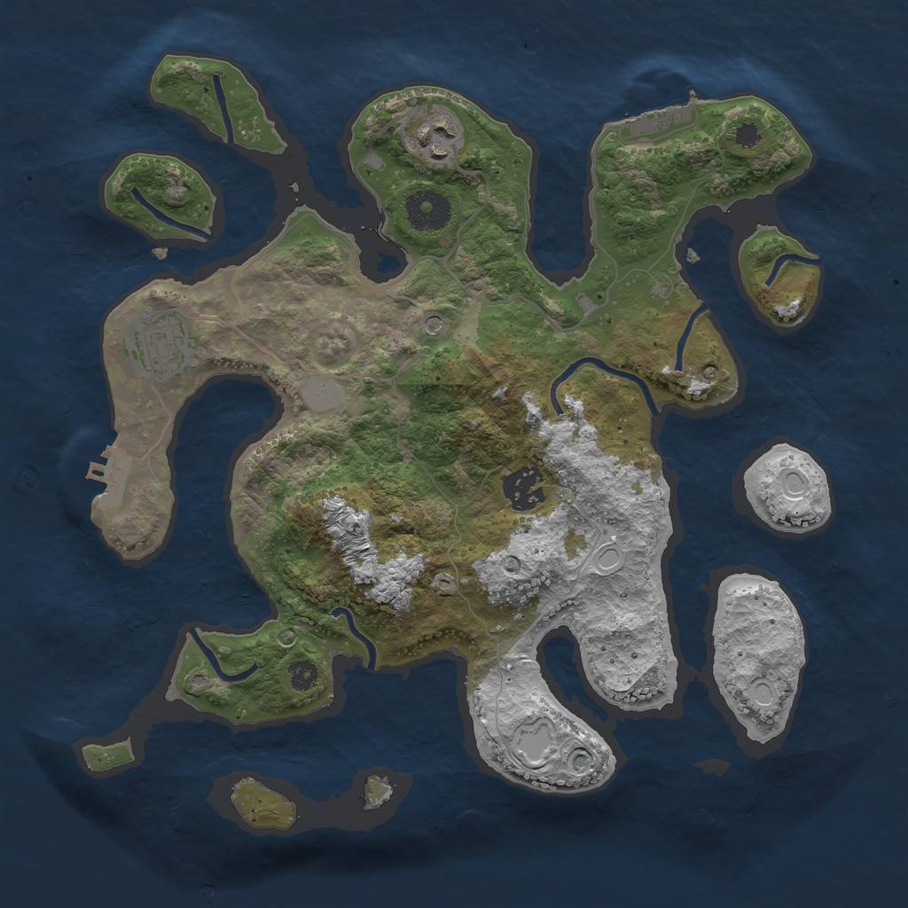 Rust Map: Procedural Map, Size: 3150, Seed: 2198645, 11 Monuments