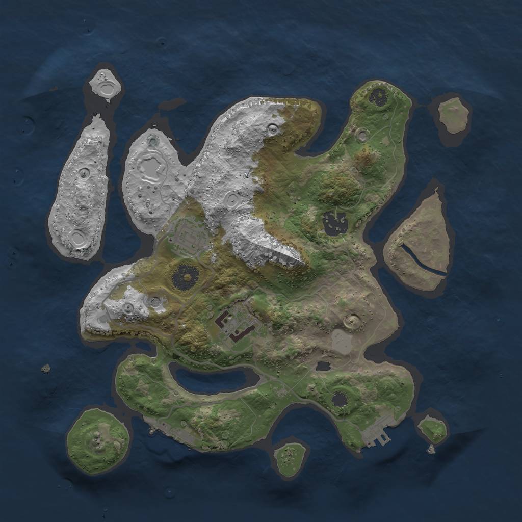 Rust Map: Procedural Map, Size: 3000, Seed: 540185, 11 Monuments