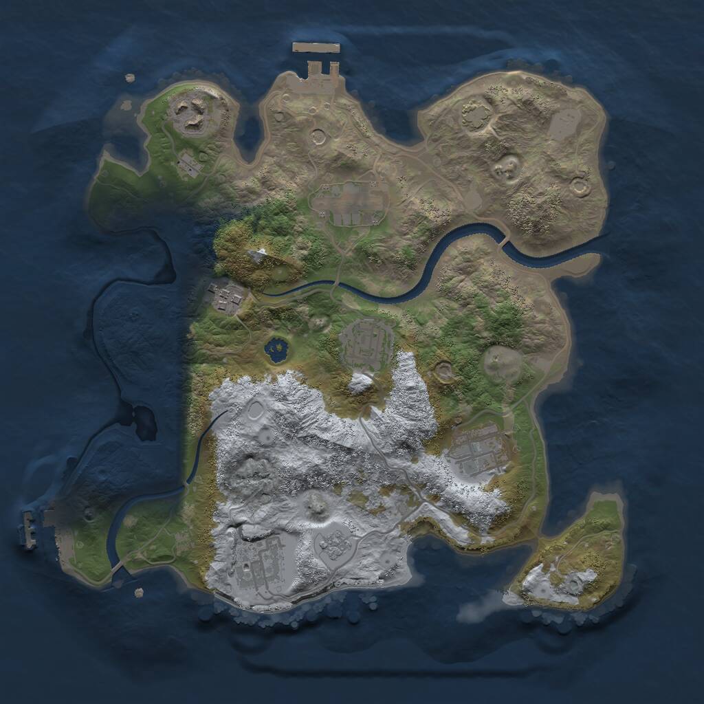Rust Map: Procedural Map, Size: 3000, Seed: 178521, 12 Monuments