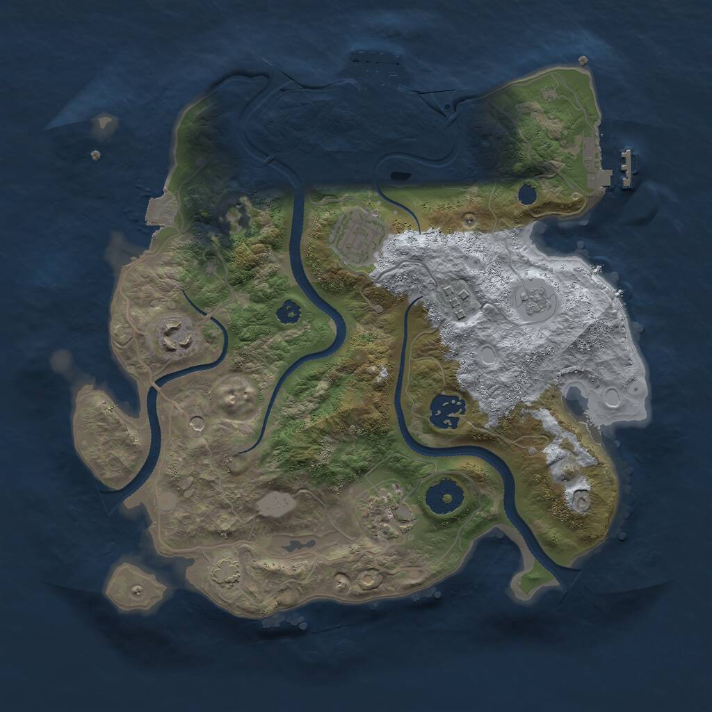 Rust Map: Procedural Map, Size: 3000, Seed: 248609, 11 Monuments