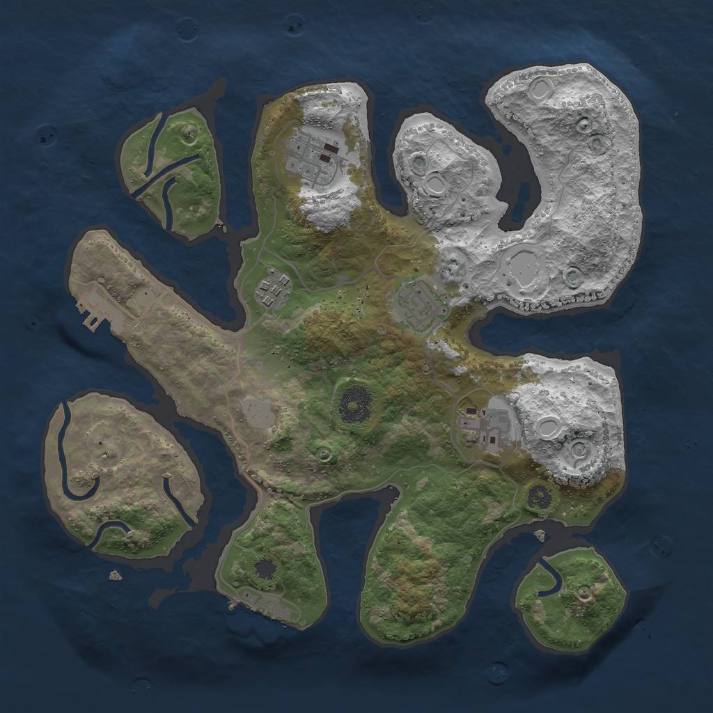 Rust Map: Procedural Map, Size: 3000, Seed: 998486, 12 Monuments