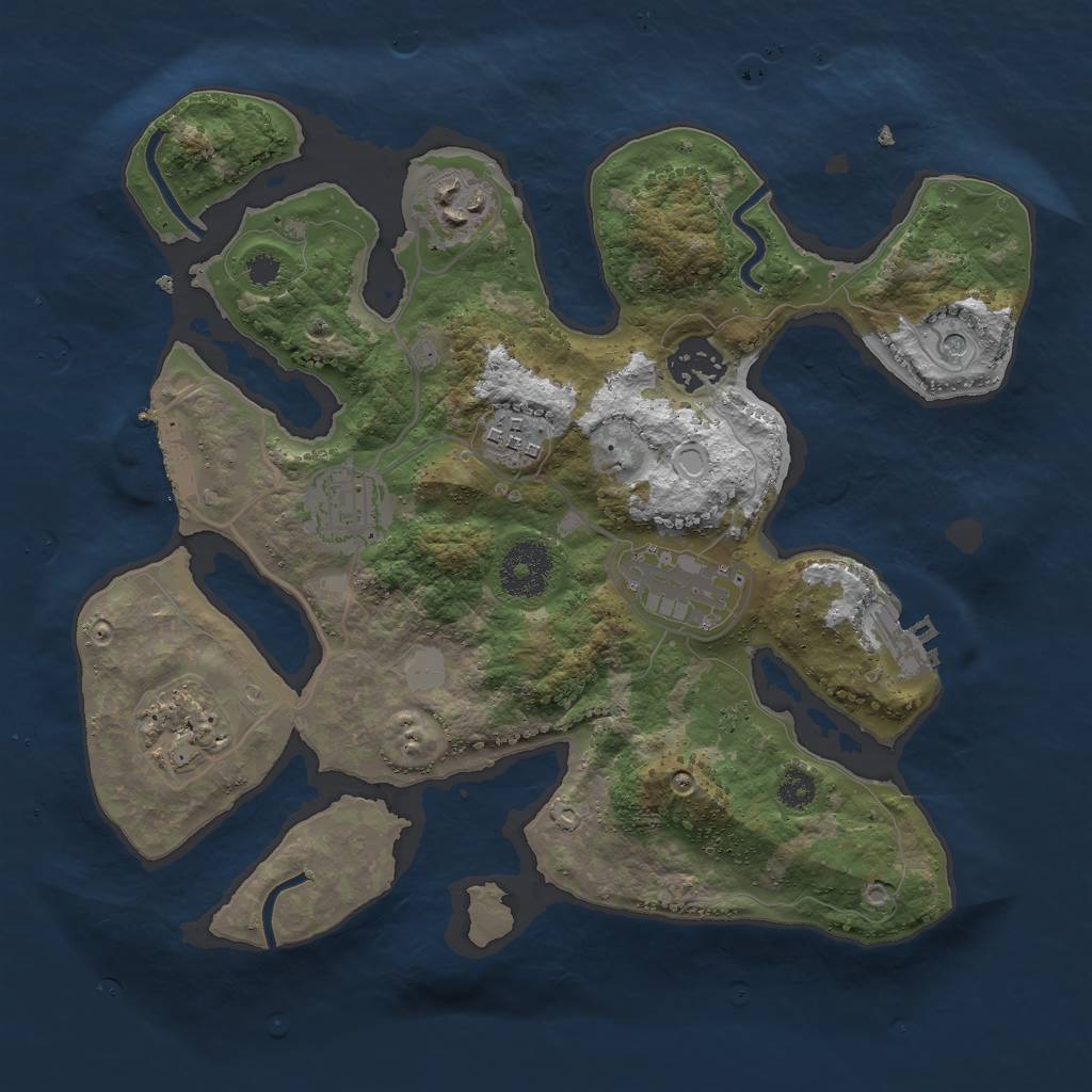 Rust Map: Procedural Map, Size: 3000, Seed: 1394678333, 14 Monuments
