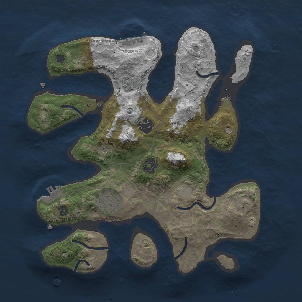 Rust Map: Procedural Map, Size: 3000, Seed: 737151, 11 Monuments