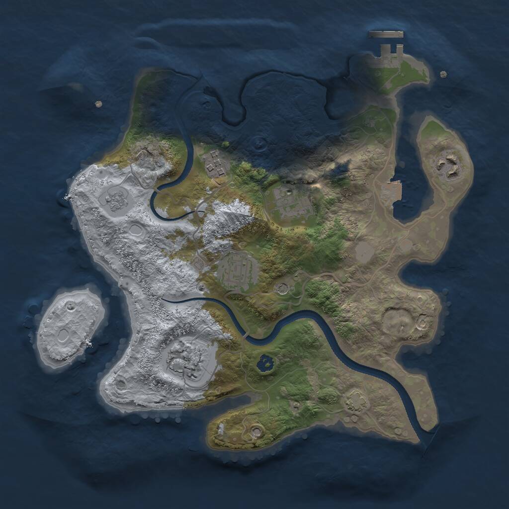 Rust Map: Procedural Map, Size: 3000, Seed: 714823, 10 Monuments