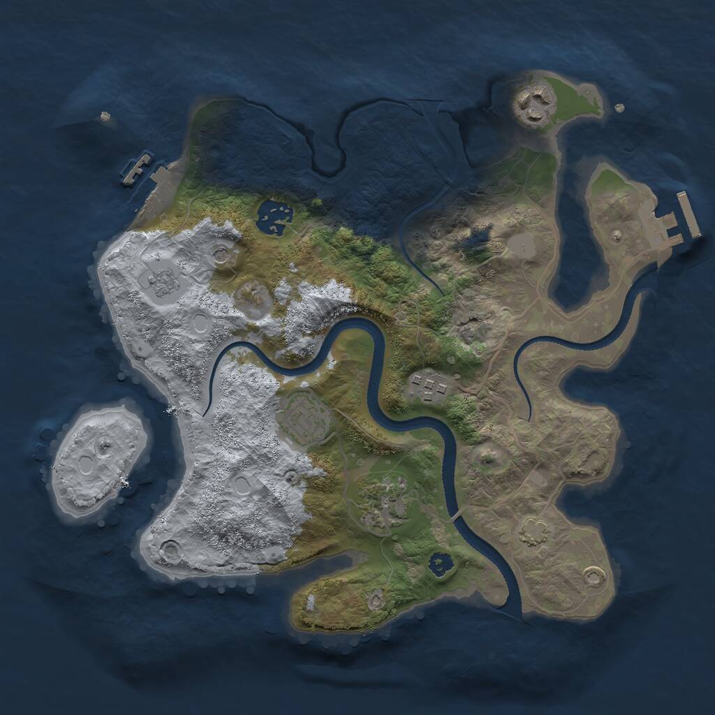 Rust Map: Procedural Map, Size: 3000, Seed: 714823, 11 Monuments