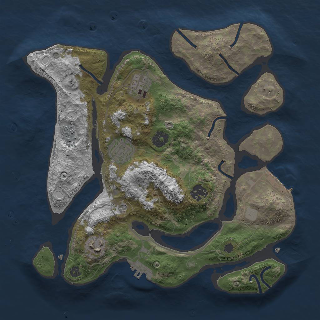 Rust Map: Procedural Map, Size: 3000, Seed: 307658, 13 Monuments