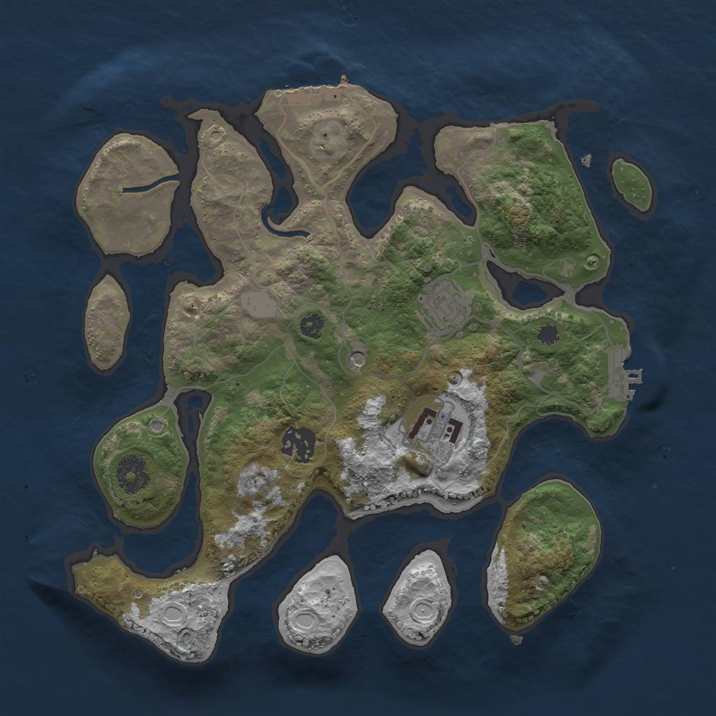 Rust Map: Procedural Map, Size: 3000, Seed: 628152, 11 Monuments