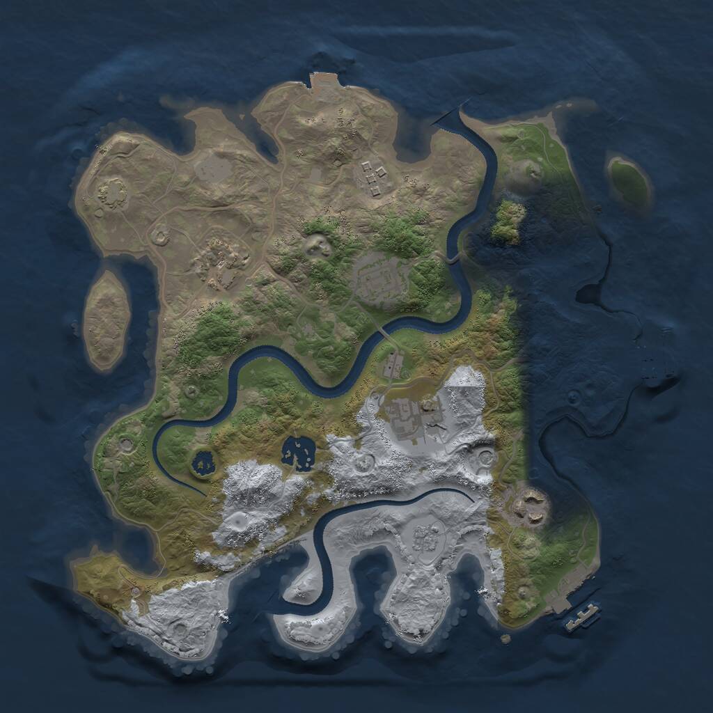 Rust Map: Procedural Map, Size: 3000, Seed: 628152, 12 Monuments