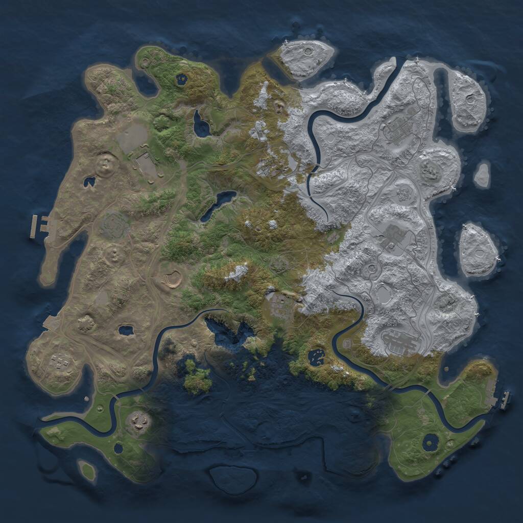 Rust Map: Procedural Map, Size: 4500, Seed: 22911, 17 Monuments