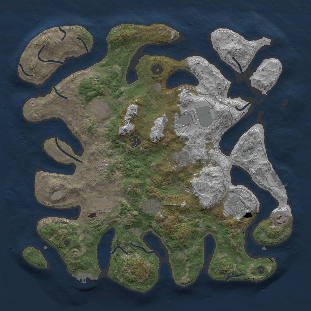 Rust Map: Procedural Map, Size: 4096, Seed: 102911, 17 Monuments