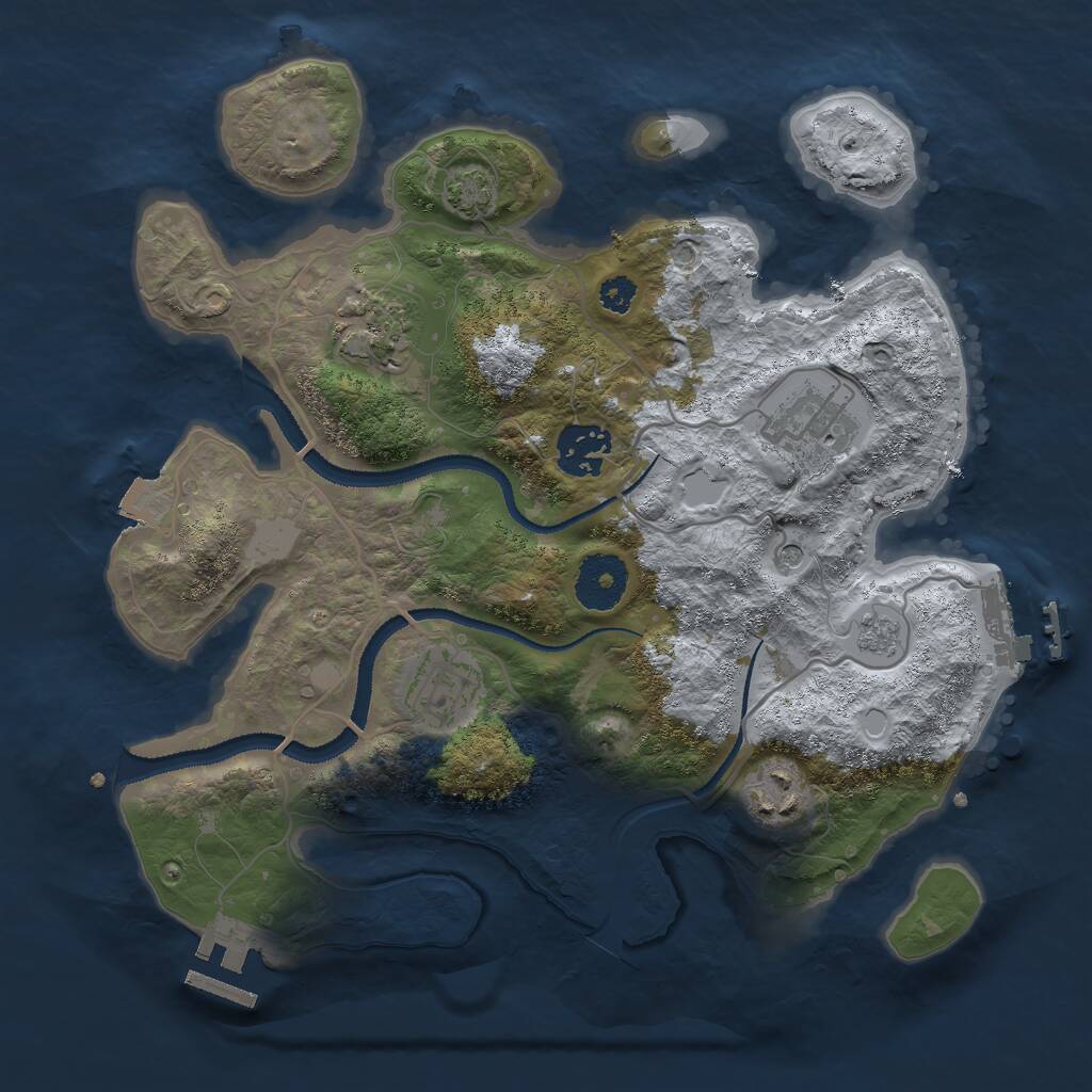 Rust Map: Procedural Map, Size: 3000, Seed: 618747, 11 Monuments