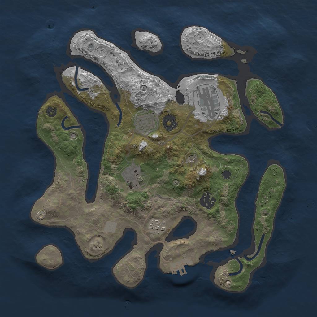 Rust Map: Procedural Map, Size: 3000, Seed: 243300, 12 Monuments