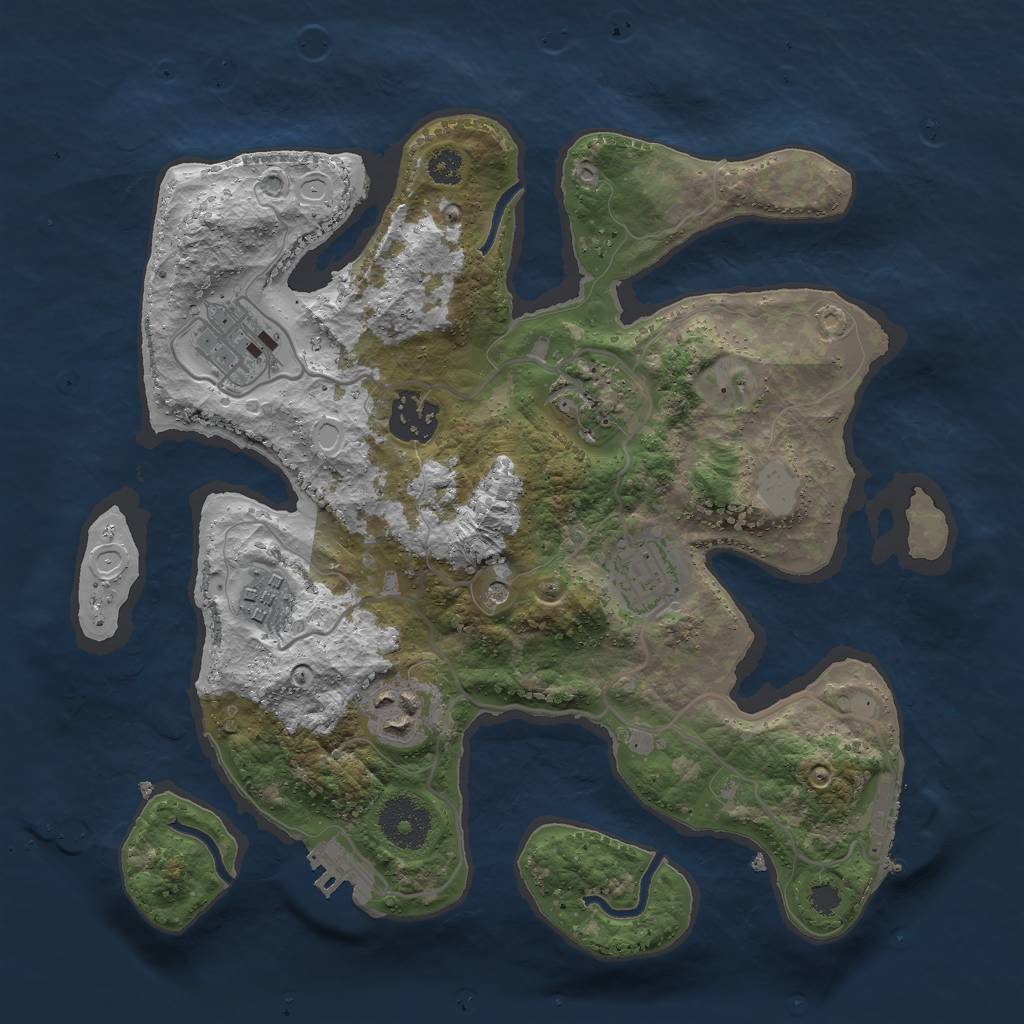 Rust Map: Procedural Map, Size: 3000, Seed: 473588, 14 Monuments