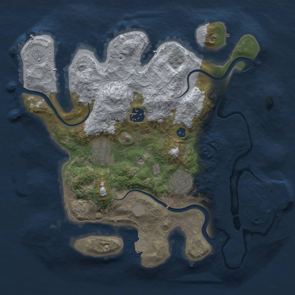 Rust Map: Procedural Map, Size: 3000, Seed: 156200, 9 Monuments