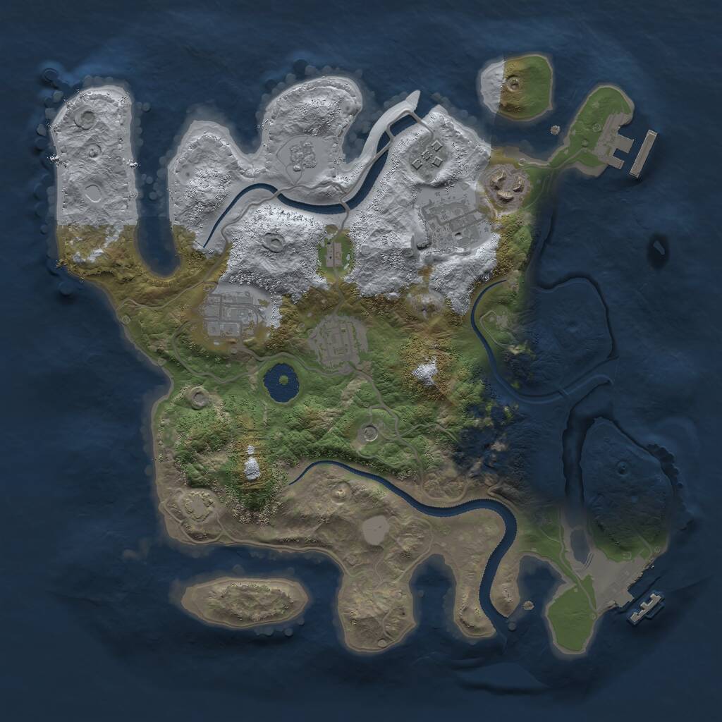 Rust Map: Procedural Map, Size: 3000, Seed: 156200, 11 Monuments
