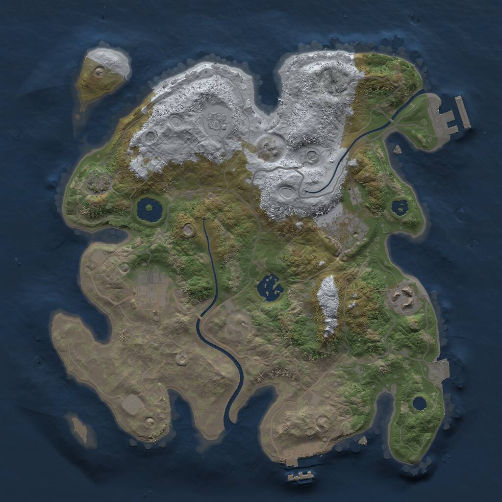 Rust Map: Procedural Map, Size: 3000, Seed: 301167, 10 Monuments