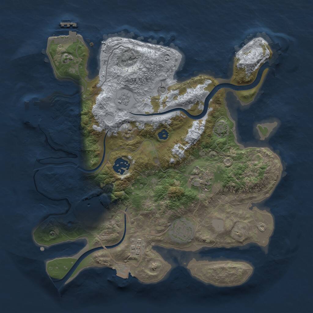 Rust Map: Procedural Map, Size: 3000, Seed: 542477, 11 Monuments