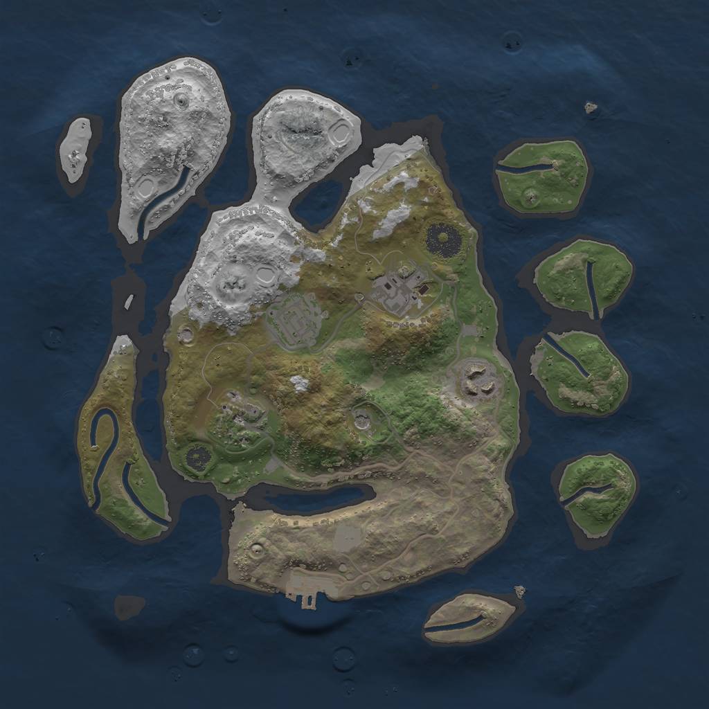 Rust Map: Procedural Map, Size: 3000, Seed: 199665, 11 Monuments