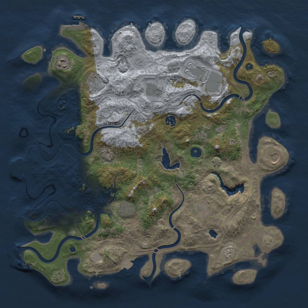 Rust Map: Procedural Map, Size: 4250, Seed: 30864, 16 Monuments