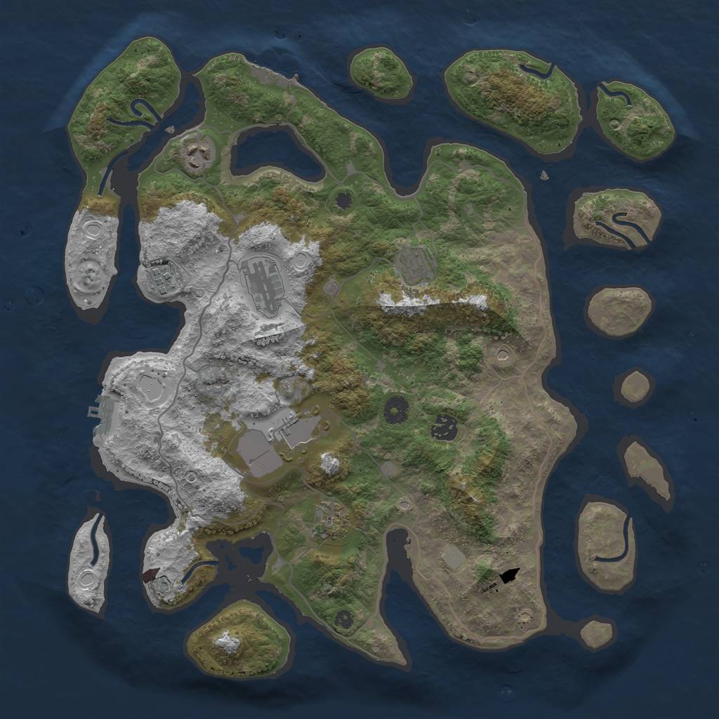 Rust Map: Procedural Map, Size: 4000, Seed: 2937, 15 Monuments