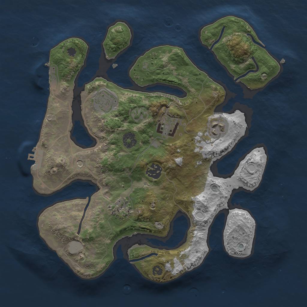 Rust Map: Procedural Map, Size: 3000, Seed: 841484448, 13 Monuments