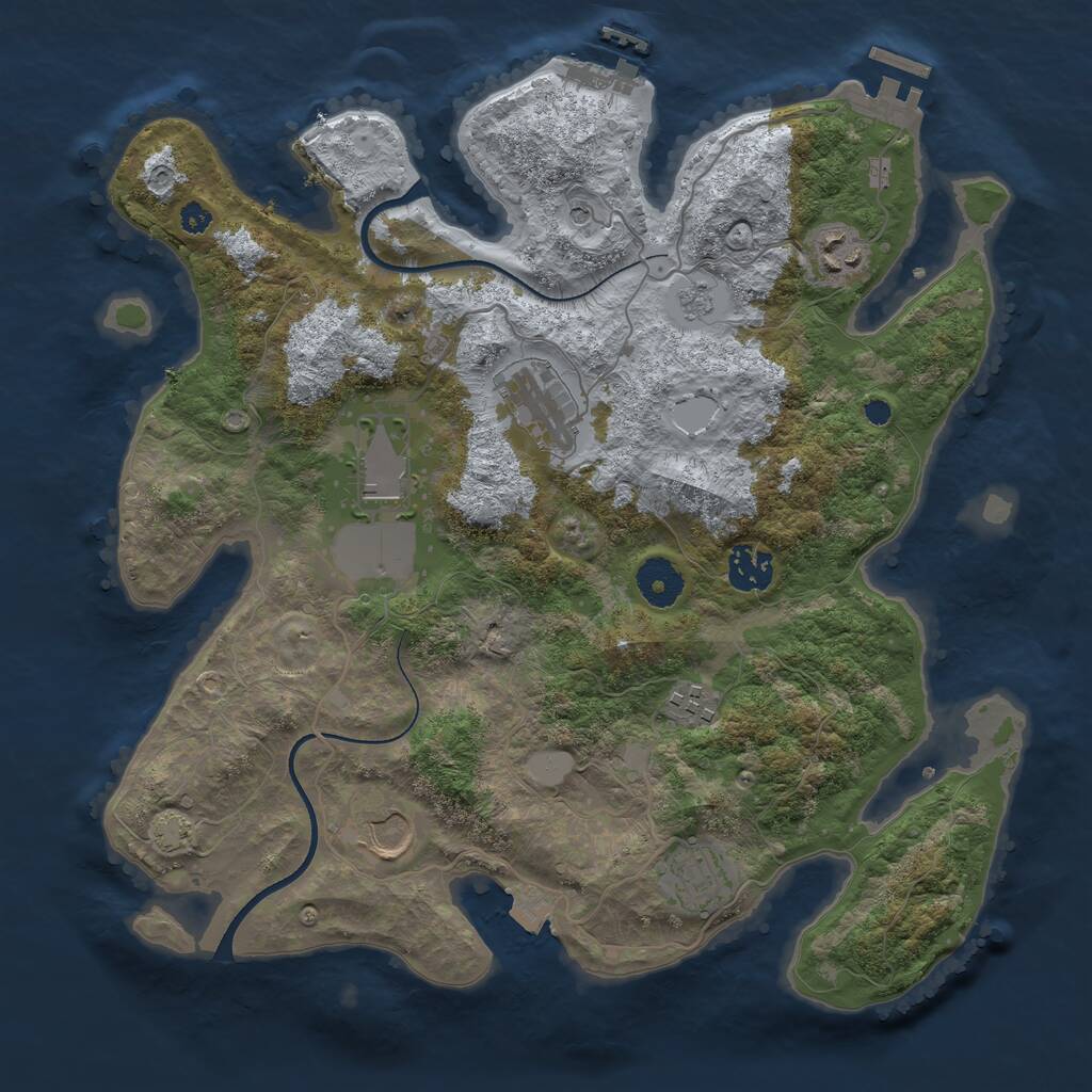 Rust Map: Procedural Map, Size: 3500, Seed: 139688595, 13 Monuments