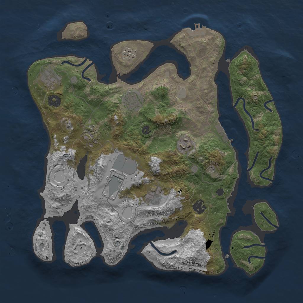 Rust Map: Procedural Map, Size: 3500, Seed: 5432147, 16 Monuments