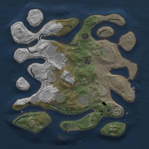 Thumbnail Rust Map: Procedural Map, Size: 3500, Seed: 645757233, 16 Monuments