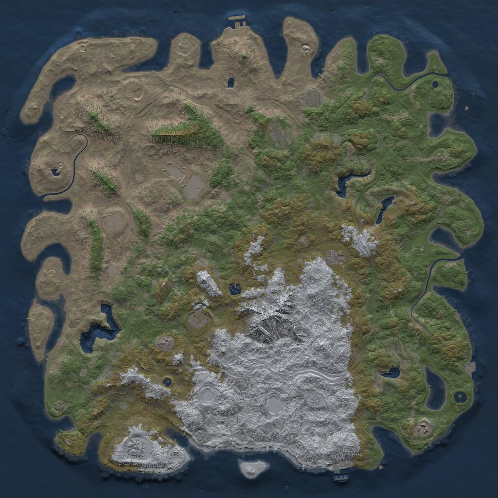 Rust Map: Procedural Map, Size: 6000, Seed: 97075960, 17 Monuments