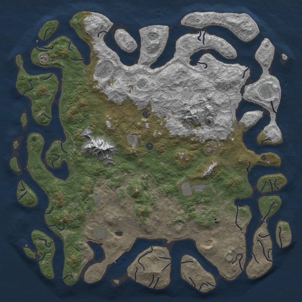 Rust Map: Procedural Map, Size: 6000, Seed: 11451419, 18 Monuments