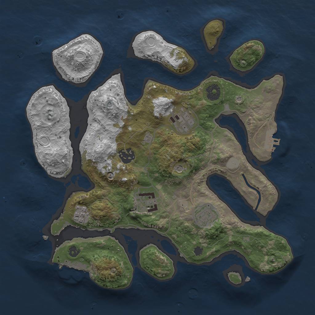 Rust Map: Procedural Map, Size: 3000, Seed: 509059, 13 Monuments