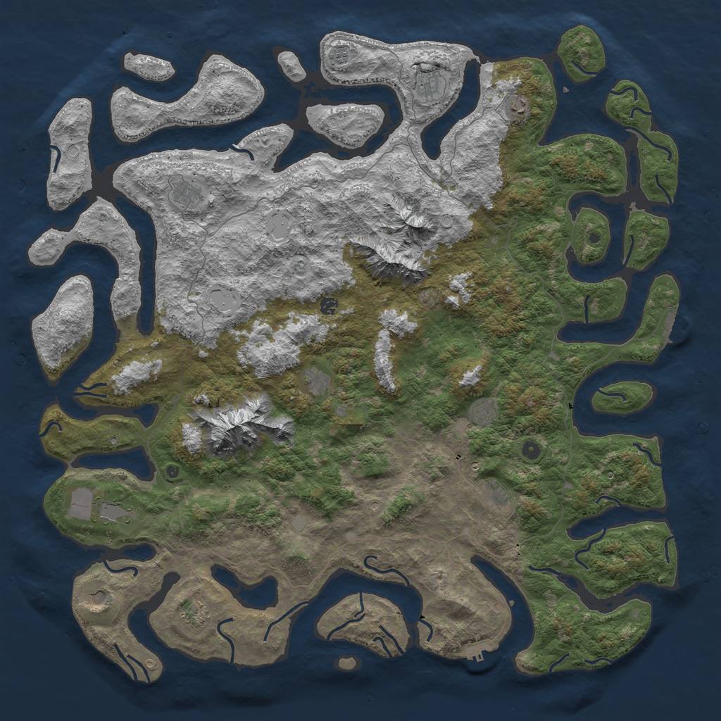 Rust Map: Procedural Map, Size: 6000, Seed: 12306, 19 Monuments