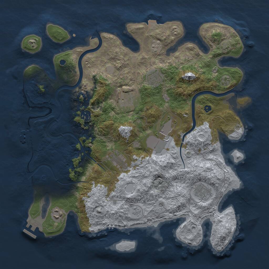 Rust Map: Procedural Map, Size: 3750, Seed: 22652011, 14 Monuments