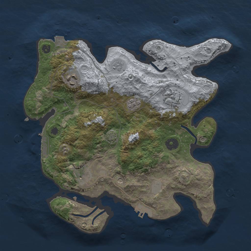 Rust Map: Procedural Map, Size: 3000, Seed: 10482, 12 Monuments