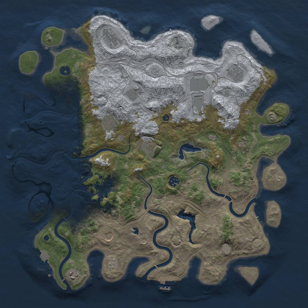 Rust Map: Procedural Map, Size: 4470, Seed: 1, 17 Monuments