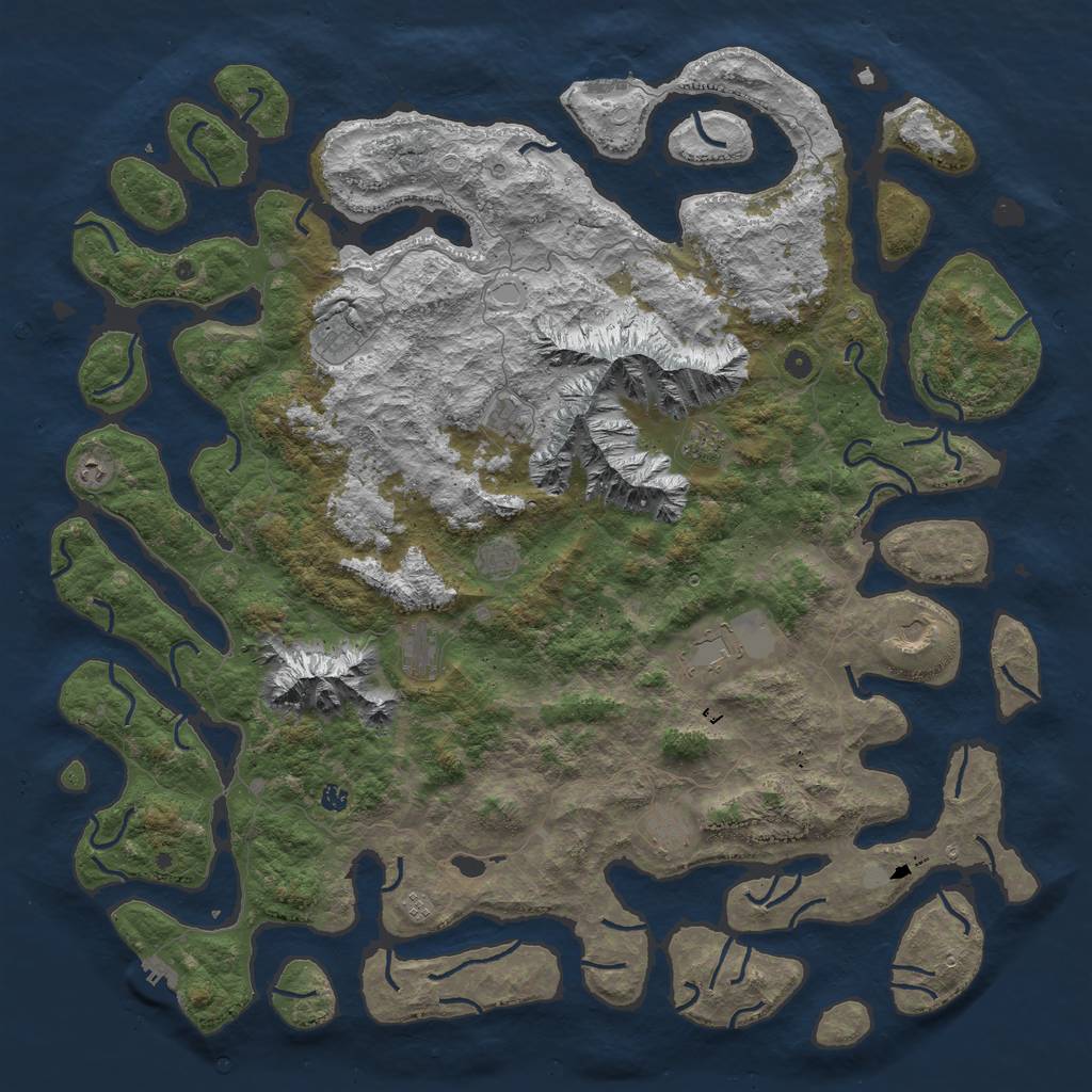 Rust Map: Procedural Map, Size: 6000, Seed: 4432426, 19 Monuments