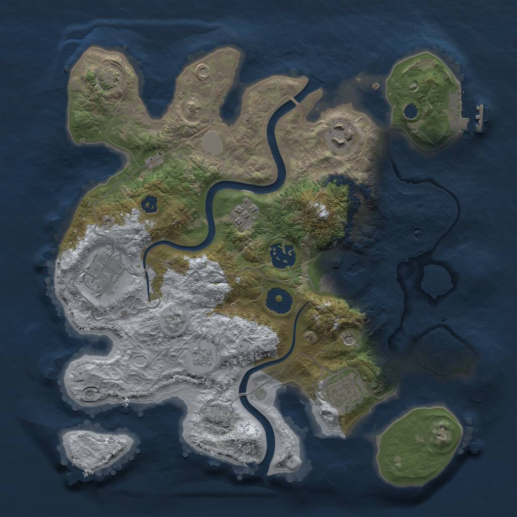 Rust Map: Procedural Map, Size: 3000, Seed: 798268094, 11 Monuments