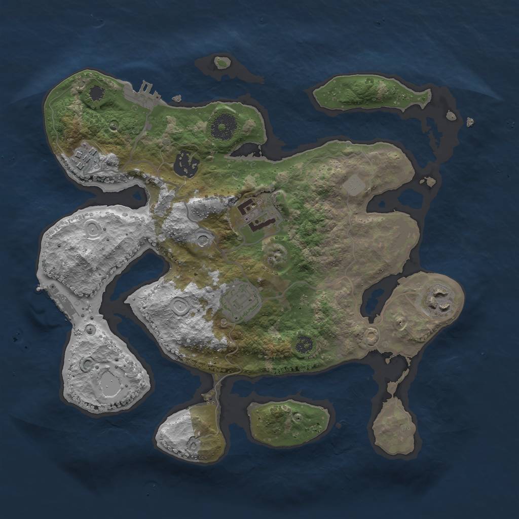 Rust Map: Procedural Map, Size: 3000, Seed: 612196394, 13 Monuments
