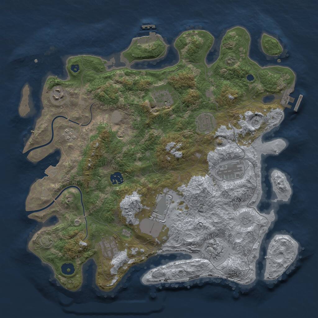 Rust Map: Procedural Map, Size: 3700, Seed: 13377331, 15 Monuments